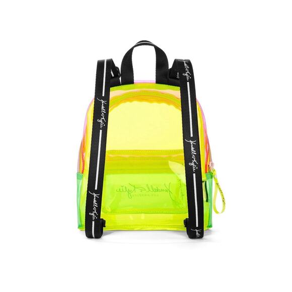 Kendall + Kylie Clear Neon Mix Adjustable Straps Concert Festival Mini Backpack - Picture 4 of 11